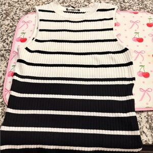Striped Sleeveless Ribbed Top